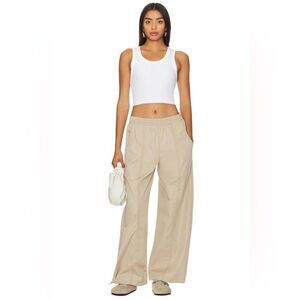 Agolde Dakota Cotton-Poplin Track Pants Truffle Women's Size M NWT